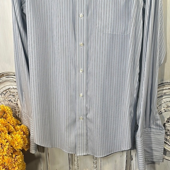 Men's Jos.A.Bank Striped Blue Dress Shirt - Picture 3 of 7